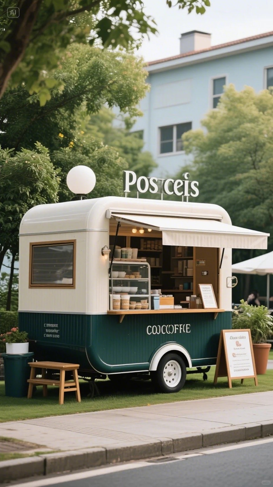 Food trailer at festival event