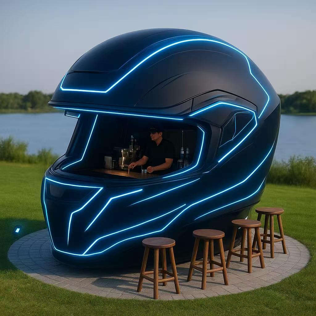 LED lit food trailer